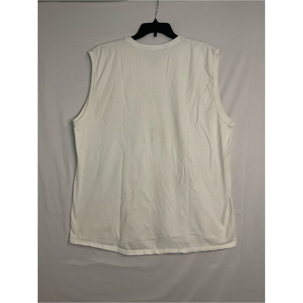 Fruit of the loom classic Men's White Sleeveless Crewneck Muscle Tank Sz 2XL - Picture 2 of 7